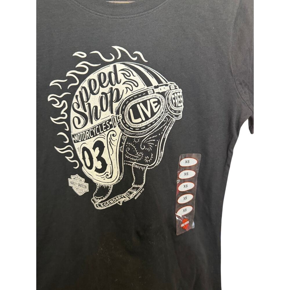 black Harley-Davidson T-shirt features a "Speed Shop" graphic - Picture 2 of 5